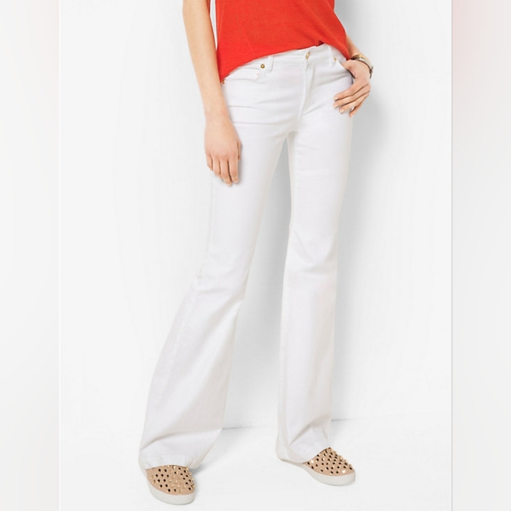 NWT MICHAEL Michael Kors Selma Patch Pockets Flare Jeans
